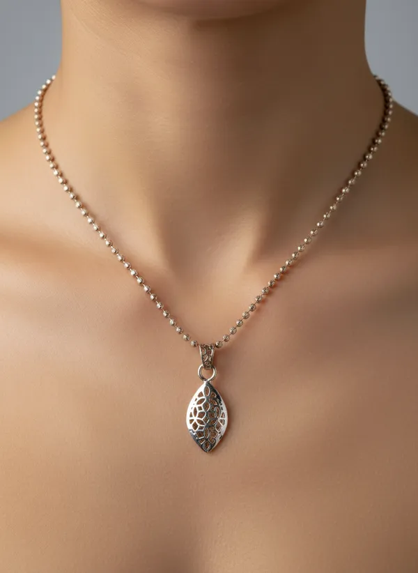 Elegant_Gold_Tone_Filigree_Pendant_Necklace_For_Women_925_Sterling_Silver